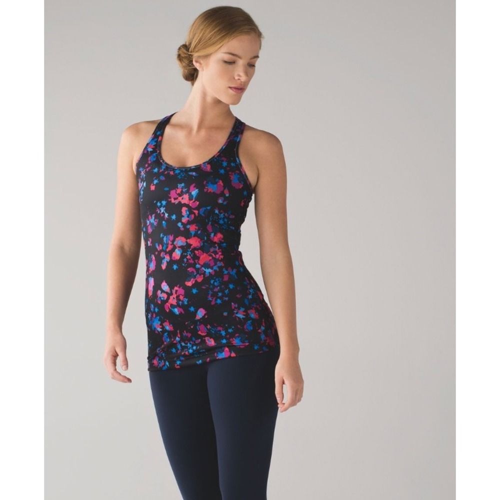 Lululemon Cool Racerback Tank Top Womens 4 Dandy Digie Multi Workout Running